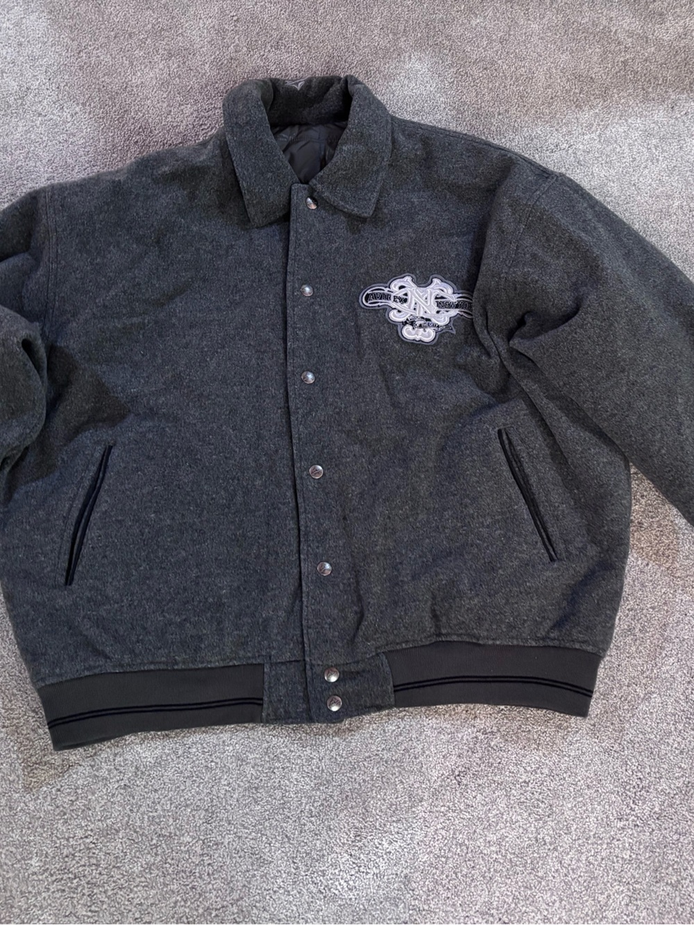 Avirex NYC Reversible Bomber Jacket Dark Grey